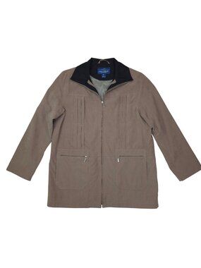 Mackintosh Womens Zip-Up Jacket Medium Beige Nylon-Blend Zip Pockets Lightweight